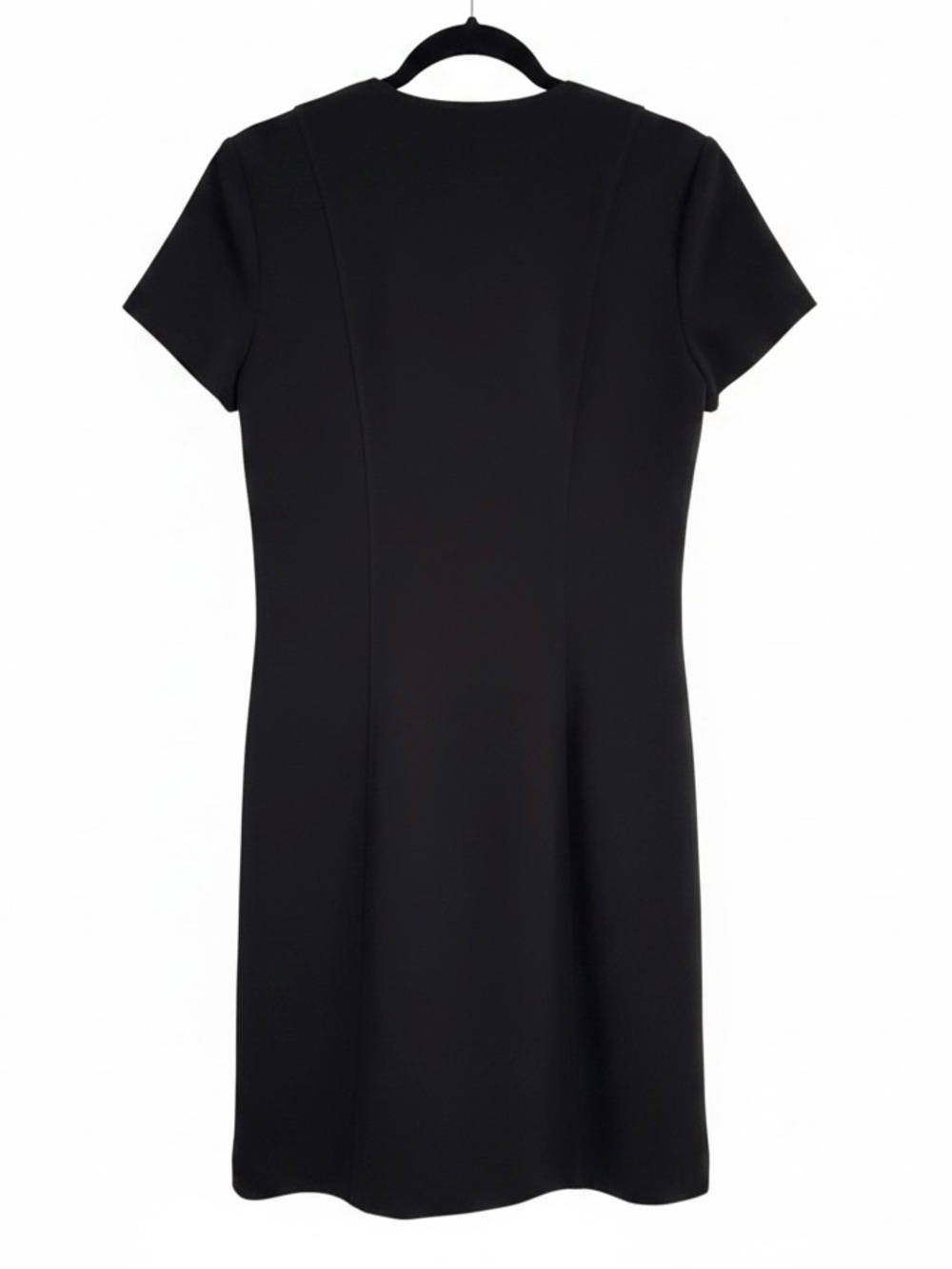 Theory Admiral Crepe Front Zip Black Shift Dress Front Pockets Sz 8 | NWT - Picture 5 of 9